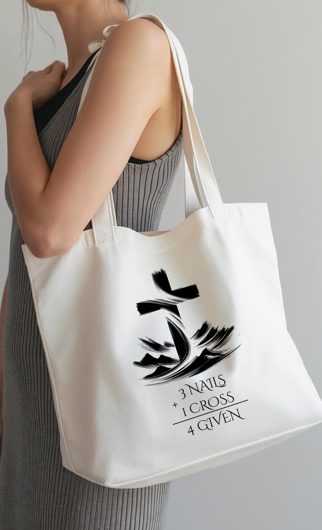 Tote Bag – 3 Nails 1 cross Forgiven