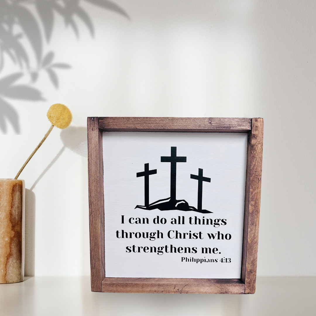 "I Can Do All Things Through Christ" Cross Wall Art