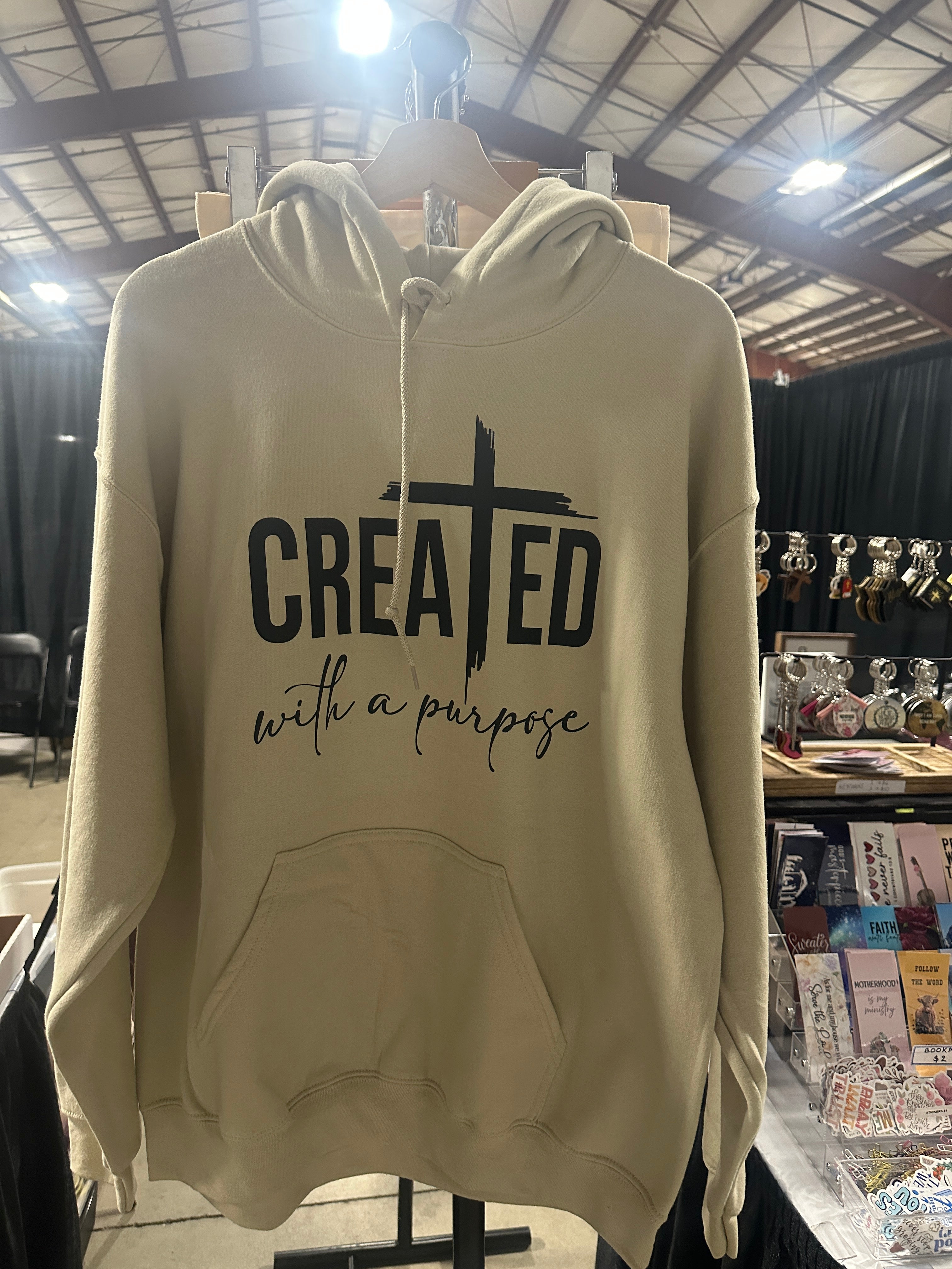 Created With a Purpose Christian Hoodie – Unisex Faith-Based Pullover Sweatshirt
