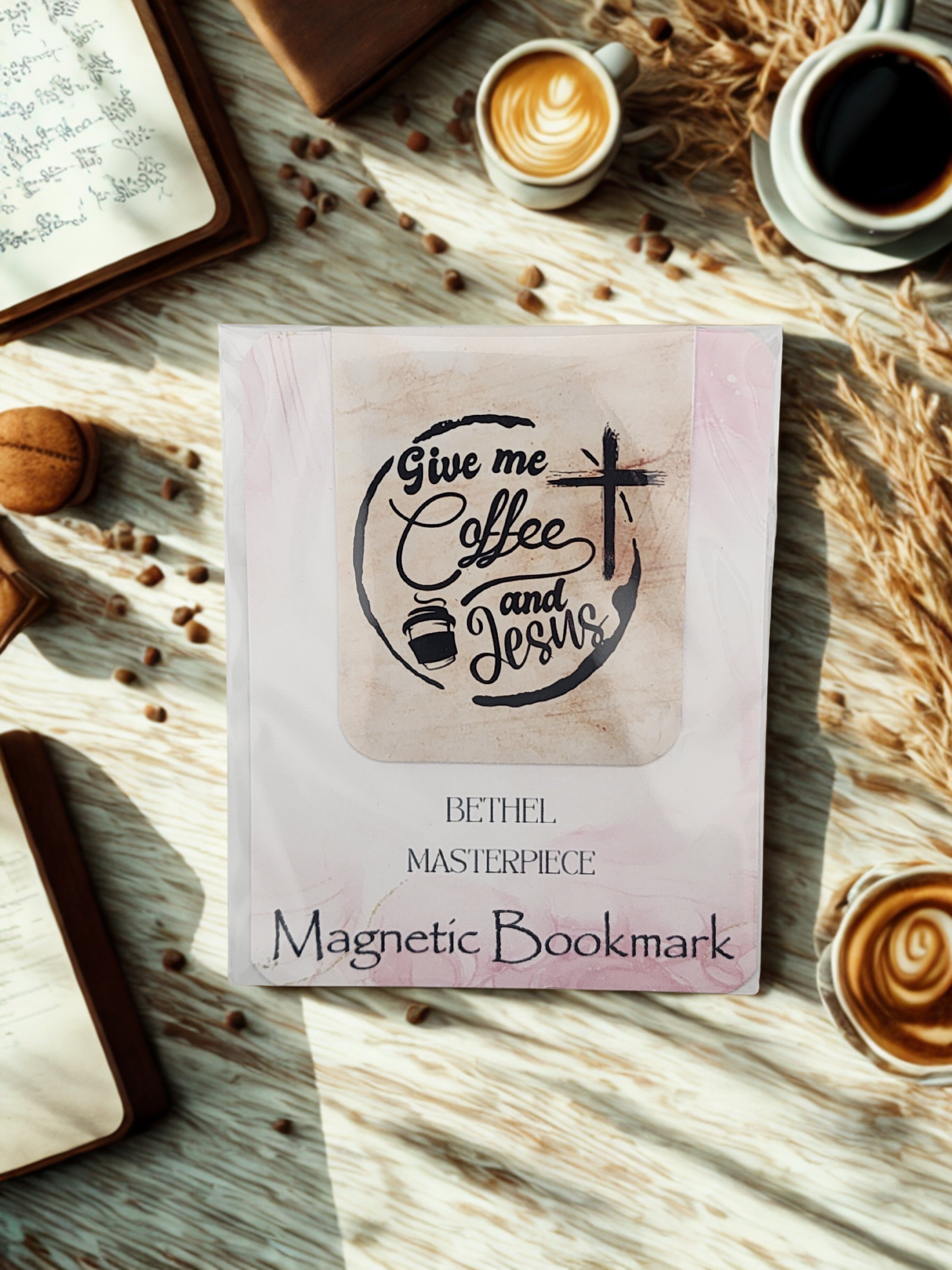 Magnetic bookmark Coffee and Jesus