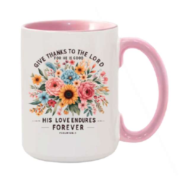 15 oz Give Thanks to the Lord Christian Mug